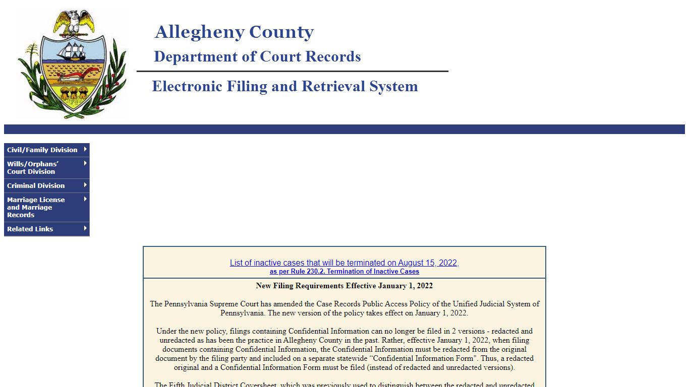 Allegheny County Department of Court Records